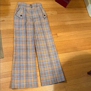 VINTAGE 1970s 1970s Bobbie Brooks plaid bell-bottom pants
